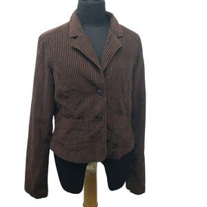 Wet Seal Brown Corduroy Blazer Jacket Y2K